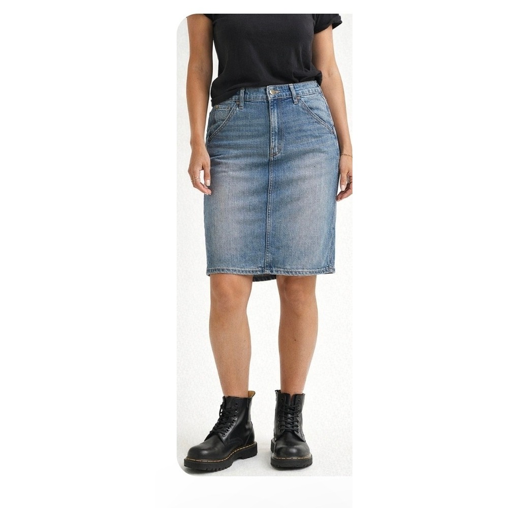 GAP 1969 Women Denim Pencil Skirt 0/24 Jean Mid Scandi Cotton Boho Y2K Cottage - Picture 1 of 9